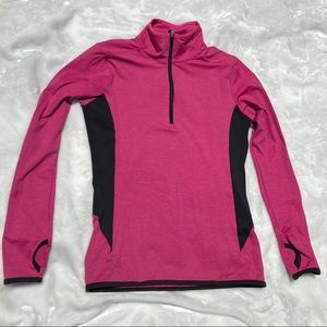 Pink NILS 1/4 zip pullover.